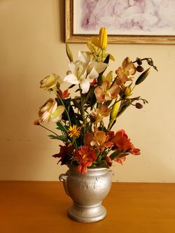 Artificial home made flower arrangement