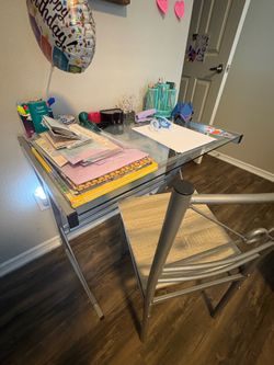 Glass Desk with chair