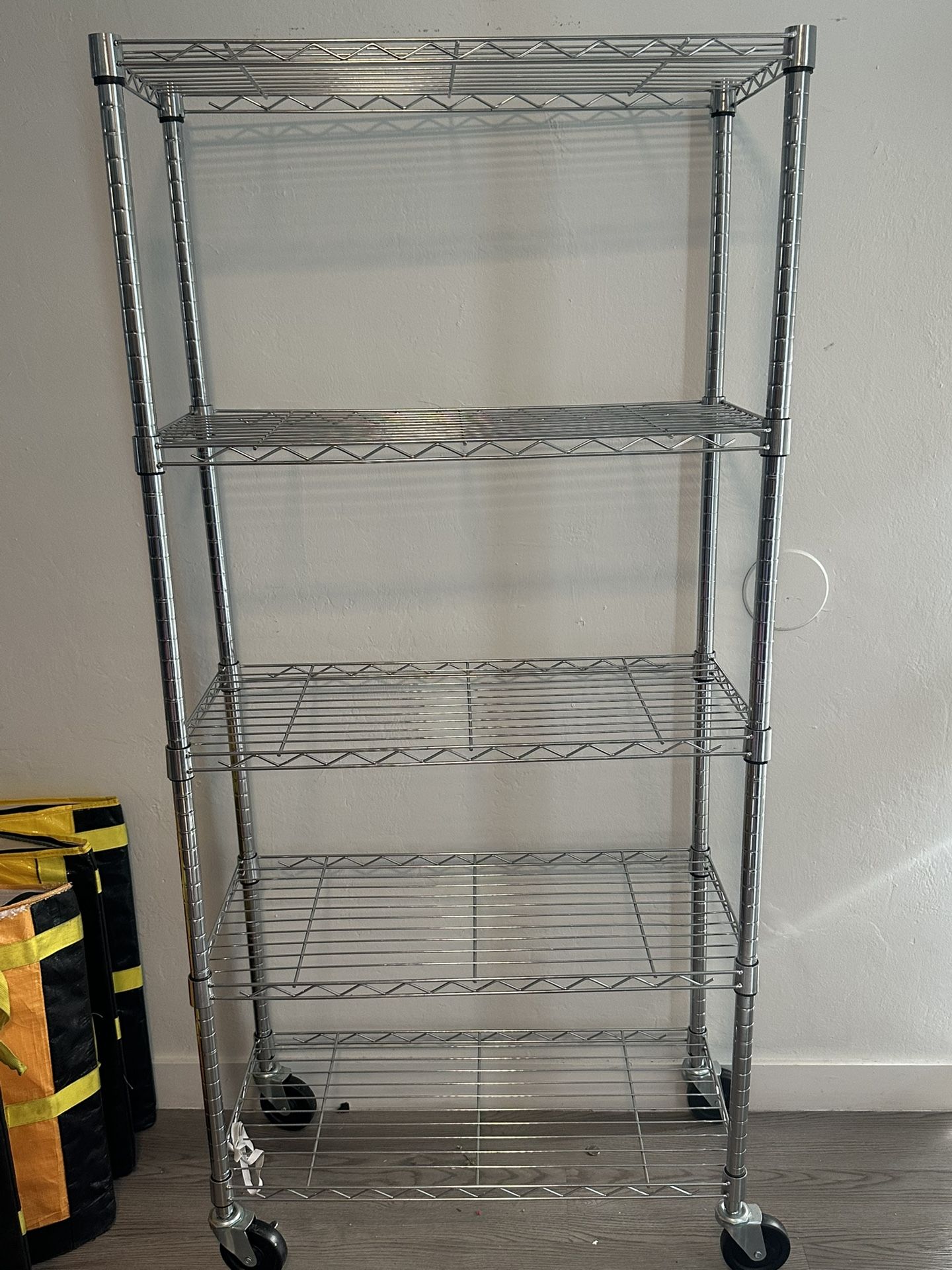 5-Tier Metal Rolling Shelf Rack – Great Condition