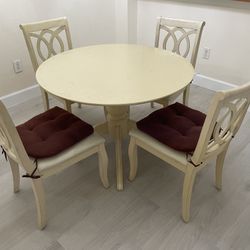 Round Dinner Table and Four Chairs