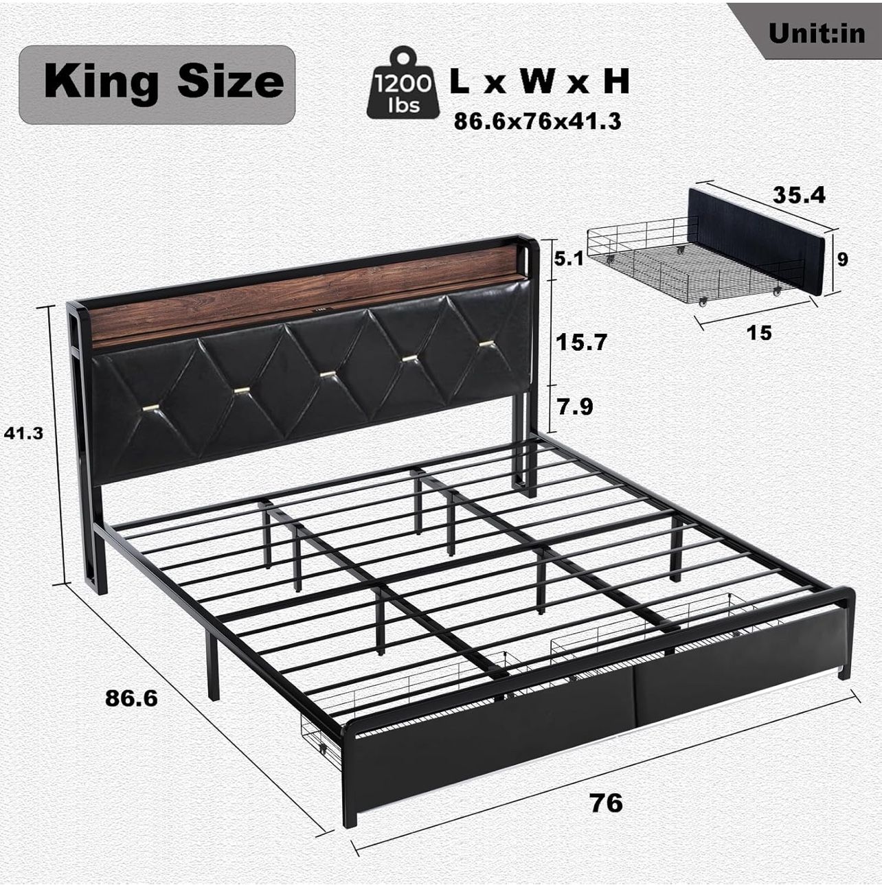Queen Size Bed Frame .