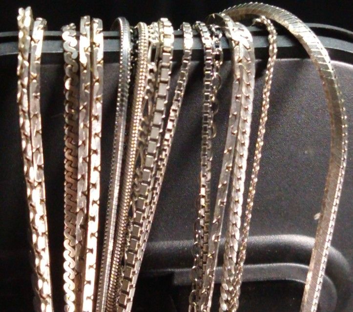 A Bunch Of Pure Silver Women's Necklaces