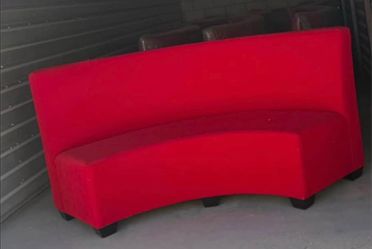 Velvet red couch