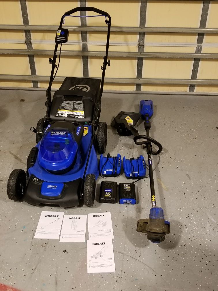 Kobalt 40v Electric Mower and Weed Eater combo for Sale in Hubert, NC