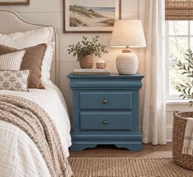 Ocean Blue Single Two Drawer Nightstand