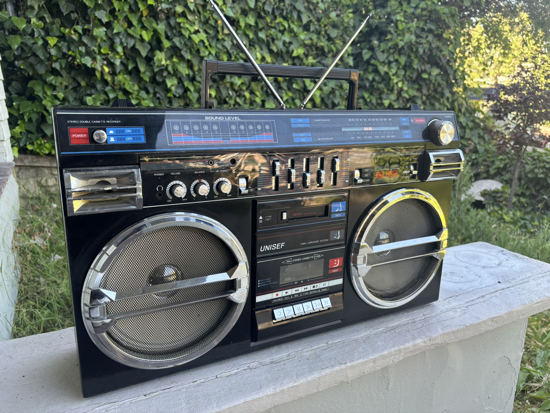 UNISEF SZ-5000 Lasonic TRC-931 Inspired Boombox Radio Boom Box Ghetto Blaster Ghettoblaster Cassette Tape Player