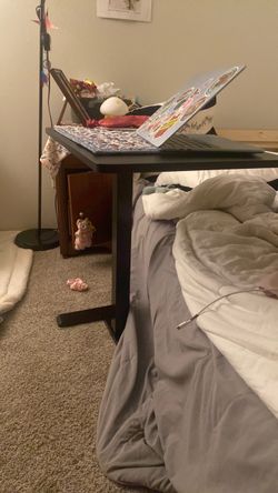 Black Over-Bed Swivel Laptop Table