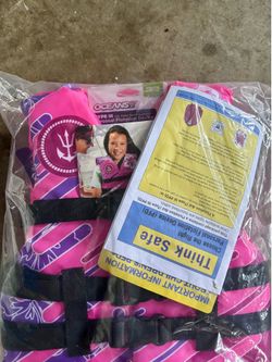 2 NEW Oceans 7 Youth US Coast Guard Approved Life Jacket (50–90 lbs) - Pink