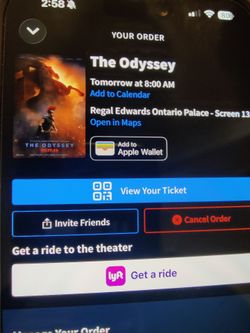 The odyssey ticket in imax 70mm only 1 ticket