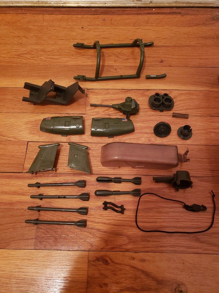 GI Joe Dragonfly Helicopter Parts Lot and Blueprints review pictures