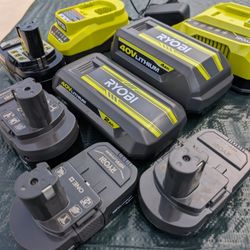 Ryobi Batteries And Chargers 18V & 40V