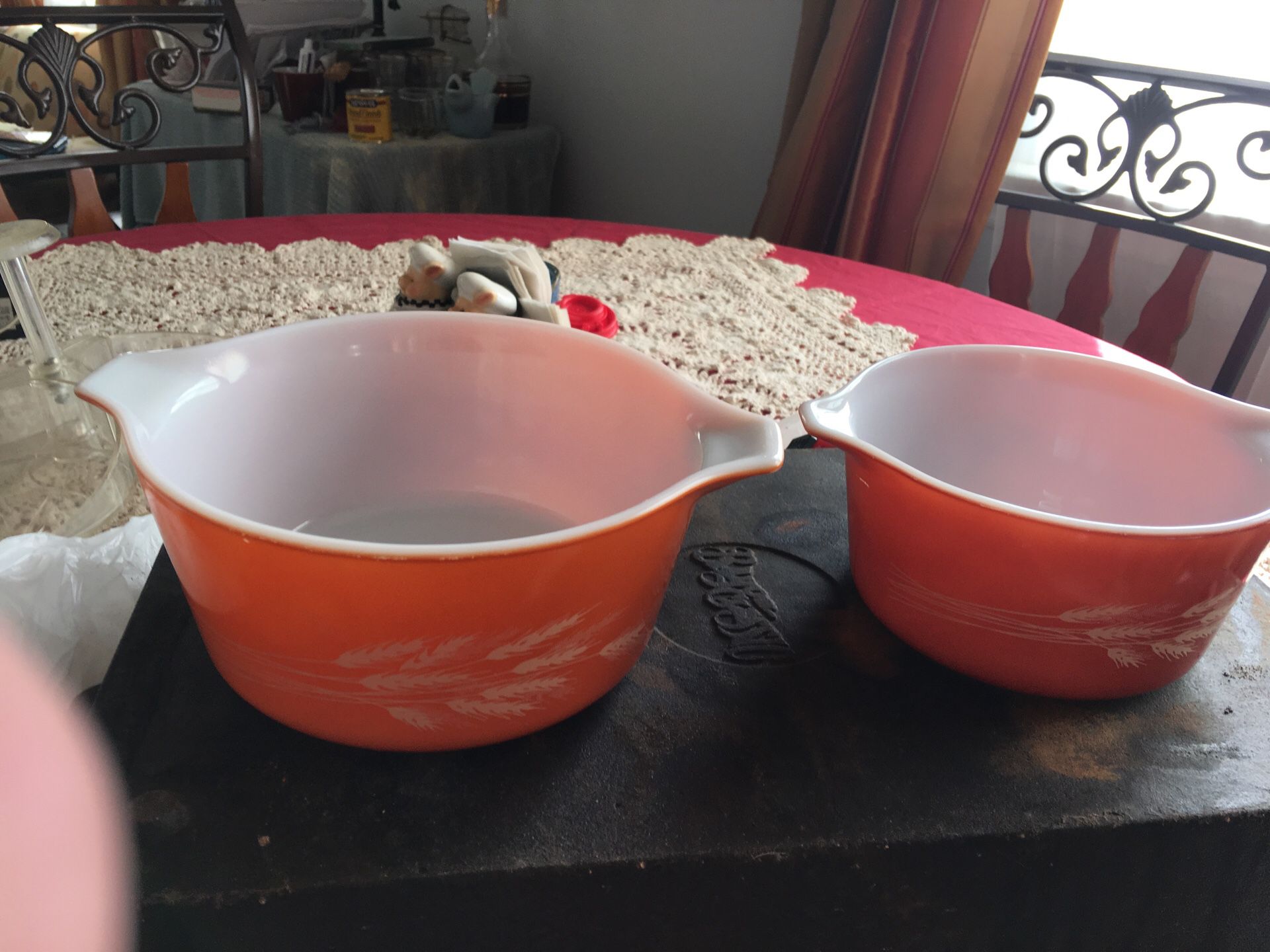 Wheat Pyrex dishes
