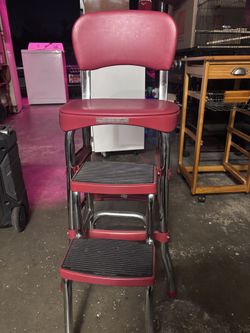 Retro Chair With Step Stool/pull Out Steps