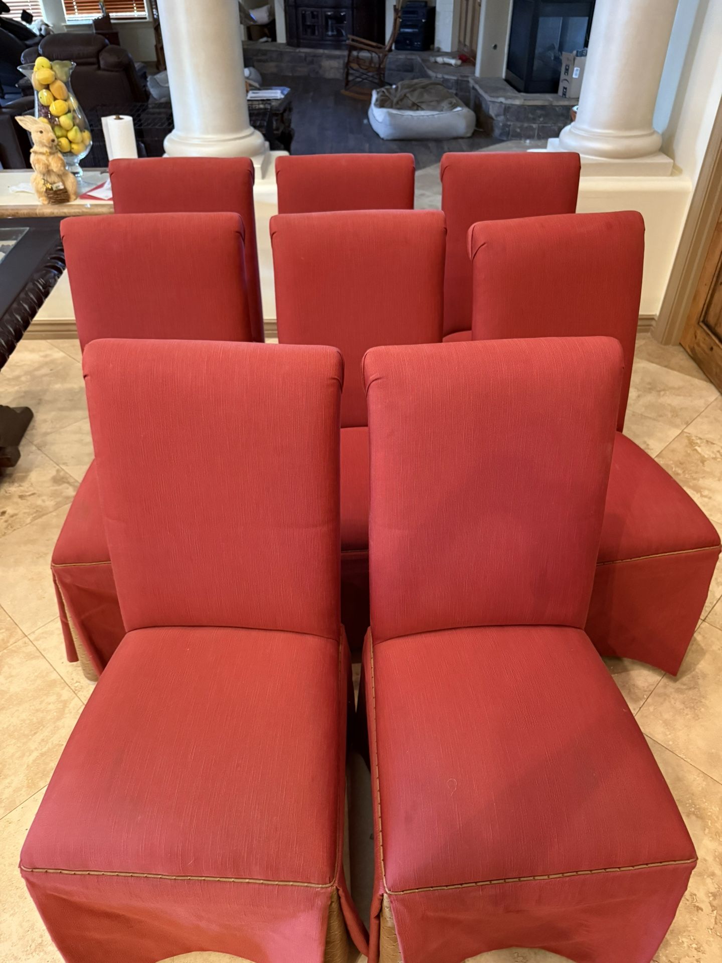 8 Parson Red chairs