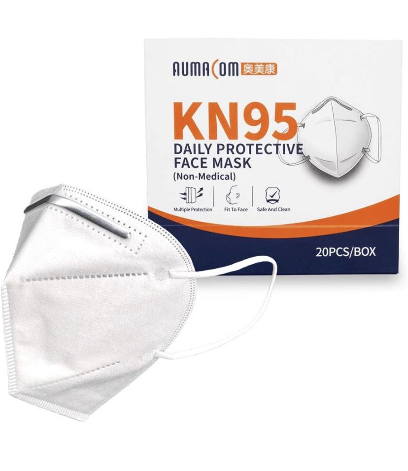 KN95 Face Mask, Individually Packaged in 20 or 100 Packs, Filter Efficiency ≥ 95%, Reusable & Disposable with Elastic Ear Loop, Nose Bridge Clip & Inn