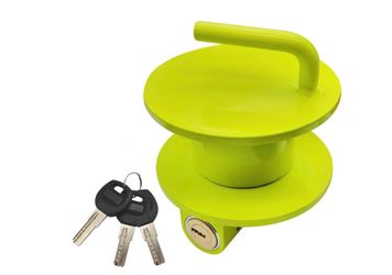 KAYCENTOP Lunette Tow Ring Lock, Pintle Hitch Lock, Tow Eye Lock For 2-1/2 To 3 Inch Lunette Eyes, Bright Green