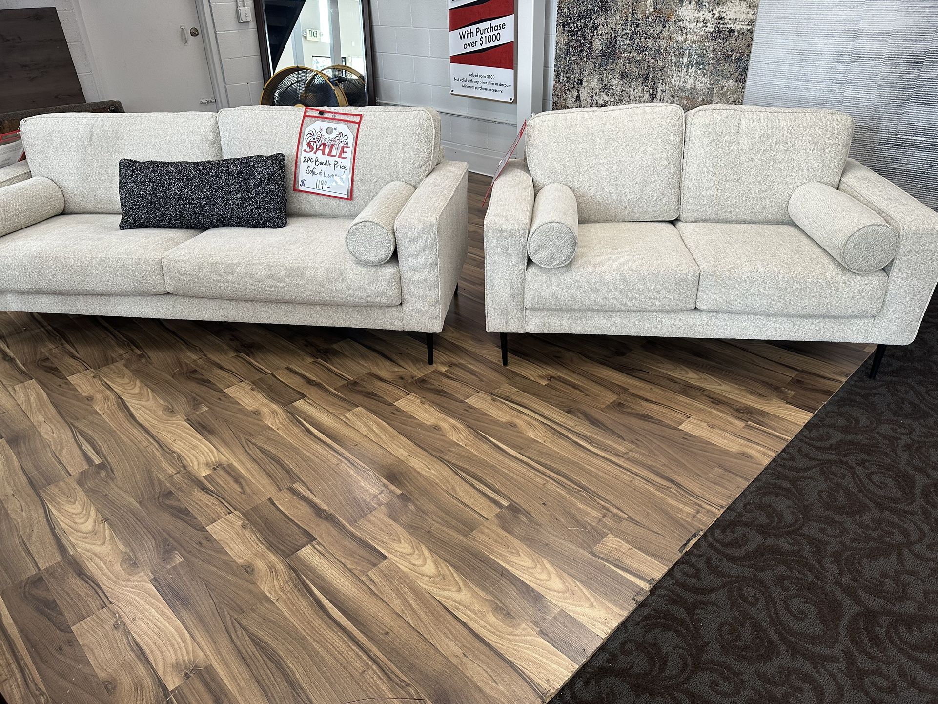 2pc Sofa And Loveseat Set