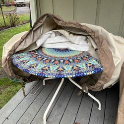 Round Metal Patio Table And Umbrella 
