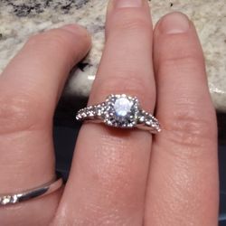 CZ Designer Engagement Ring Sterling Silver 925 Wedding Anniversary Ring