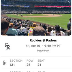 Padres vs Rockies - April 10th 