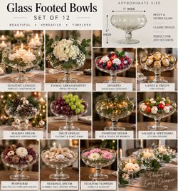 12 glass footed bowl