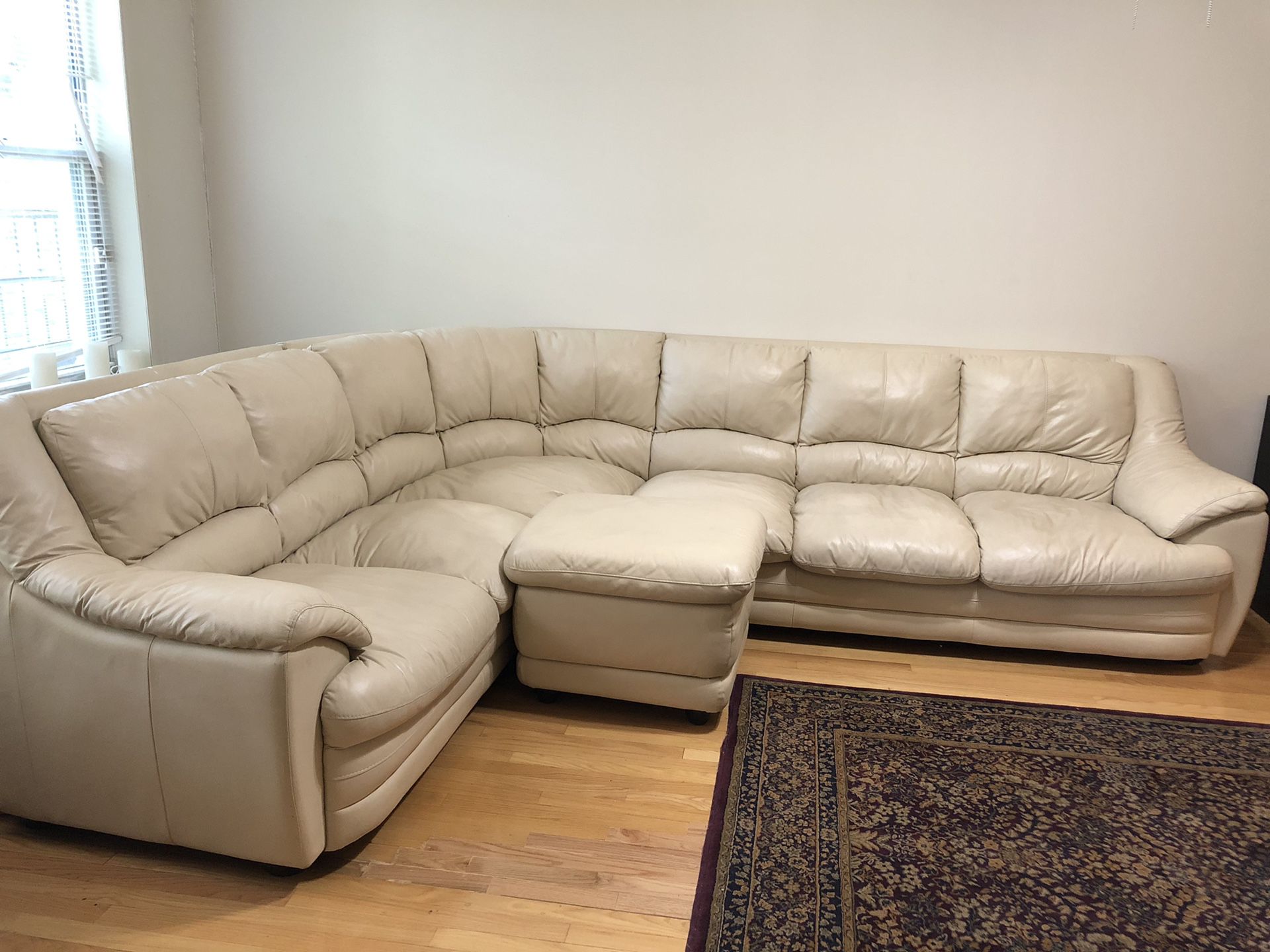 Cream colored 3 piece sectional couch
