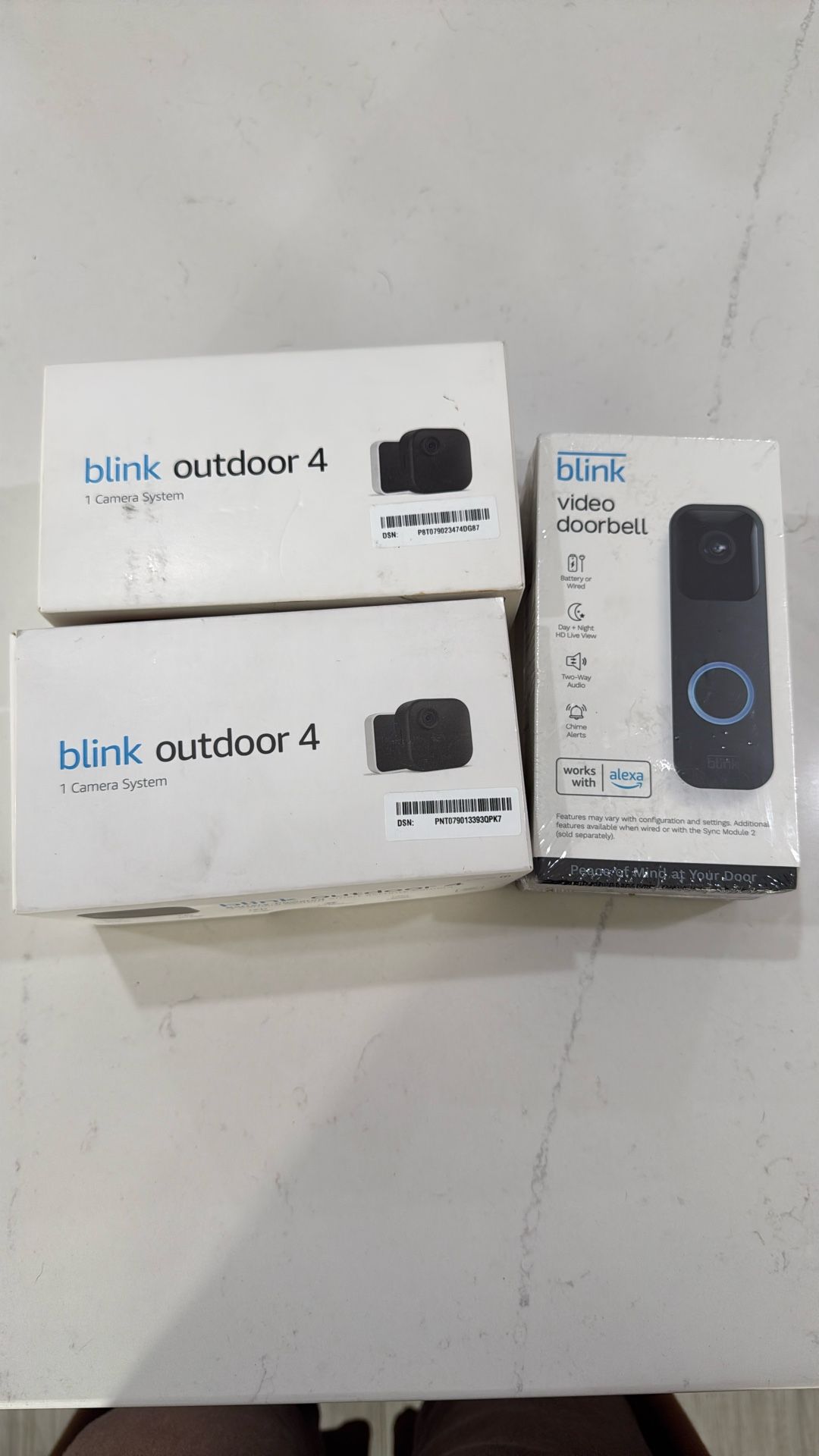 Blink Outdoor 4 camera and Blink Video Doorbell.