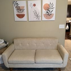 65" W Loveseat Sofa Couch Beige