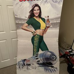 Girl Coors Light Poster Cut Out Stand