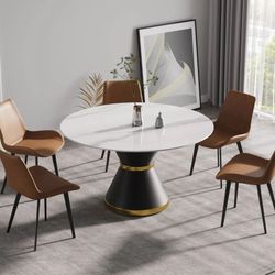 53.15" Round Sintered Stone Dining Table