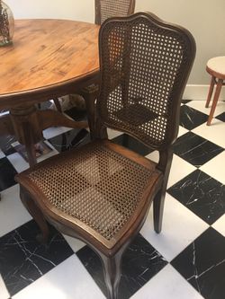 Set Of 4 Cane Seat Dining Chairs  Thumbnail