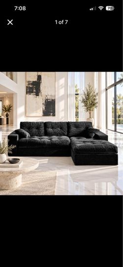 📍Modular Sectional Sofa, 102" L-Shaped Corduroy Couch, Set of Soft  Cloud Couch with Ottoman, NEW IN BOX
