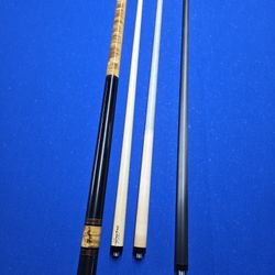Shuler Cue With 2 Wood Shafs And 1 Carbon
