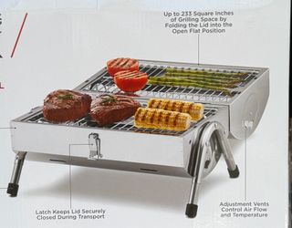 Folding portable BBQ grill stainless steel