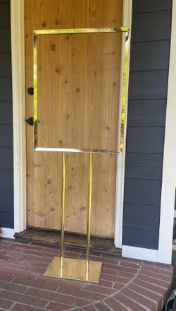 Vintage Brass Sign Holder Display Wedding Storefront Decor