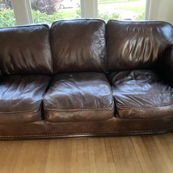 Brown Leather Couch