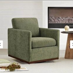 Swivel Accent Chair, FSC Certified Mid Century Modern Arm Chair for Living Room and Bedroom, Fully A Reed