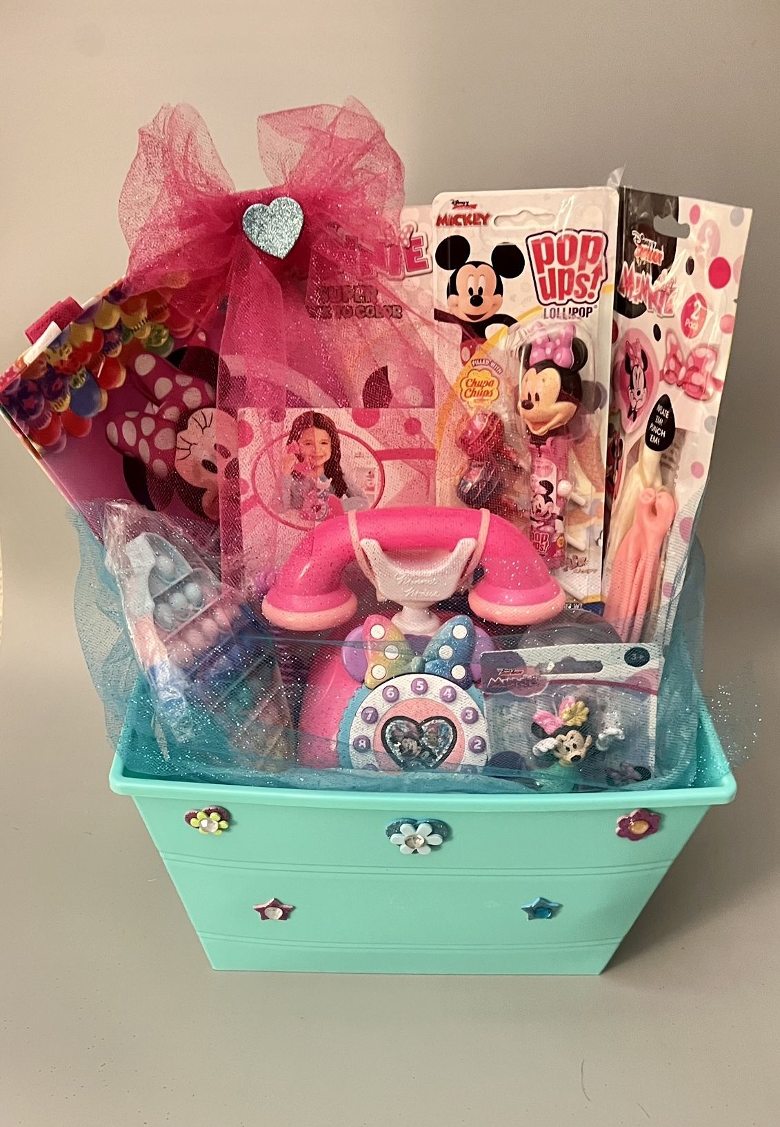 Minnie Mouse Gift Basket For Birthdays Or any Special Occasion
