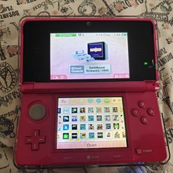 3ds Modded Pink With Games Included With Charger