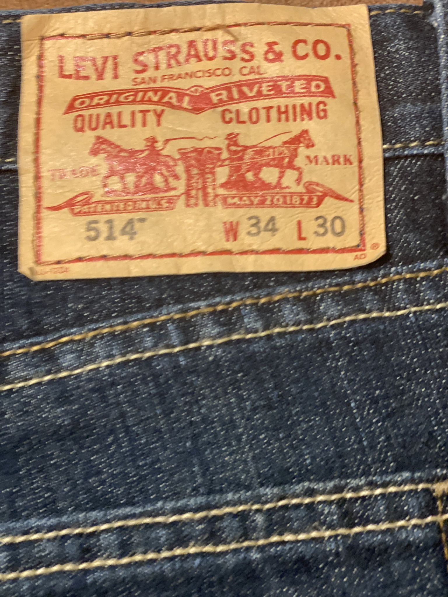 New never Worn Levi 514 Blue Jeans W34 L30