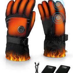 Brand New   Heated Gloves for Men Women, 5000mAh Rechargeable Battery Heated Gloves with Touchscreen, Electric Upgrade Non-Slip Waterproof Warm Glove,