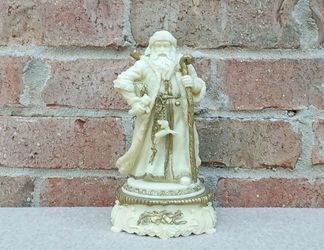 Vintage Old World Santa Claus Resin Music Box