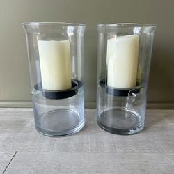 Set Of Glass Candle Holders