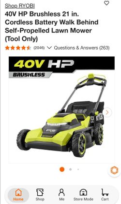 For Sale A Used Ryobi 40V HP Brushless 21in Self-Propelled Lawn Mower Tool-only Model RY40HPLM01