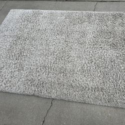 Silver/Gray Shag Area Rug (5’x6’10”)