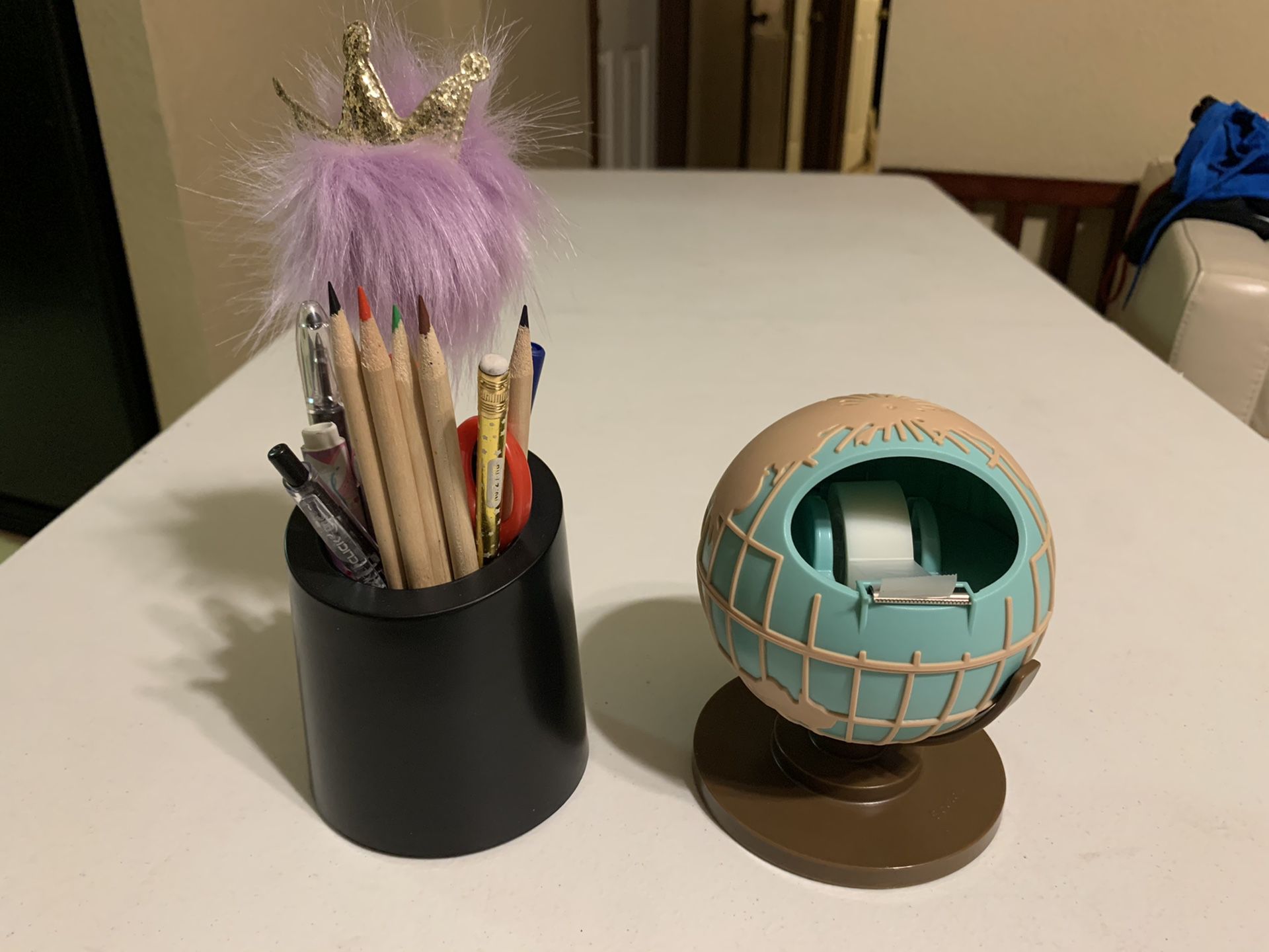 Globe Tape Dispenser and Pencil Cup