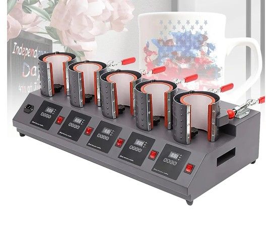 5 in 1 Tumbler Heat Press Machine Mug Thermal Printer, Mug Heat Press Machine for Latte Mugs, Durham Mugs, Money Boxes, Beer Steins, Cups Hot Image Pi