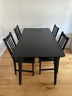 LISABO Dining Table with 4 Chairs