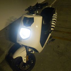 Zebra electric moped