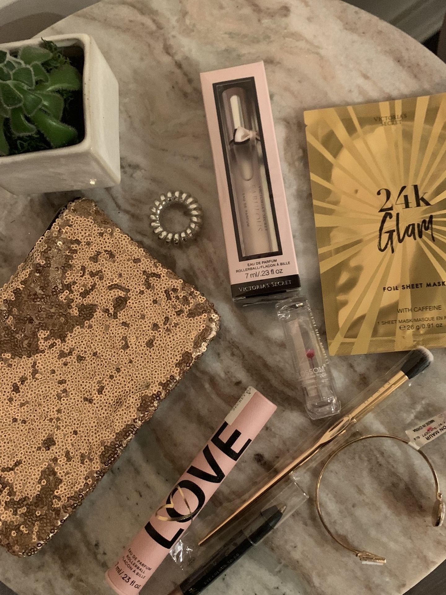 Victorias Secret Etc. 9 Piece Lot Gold